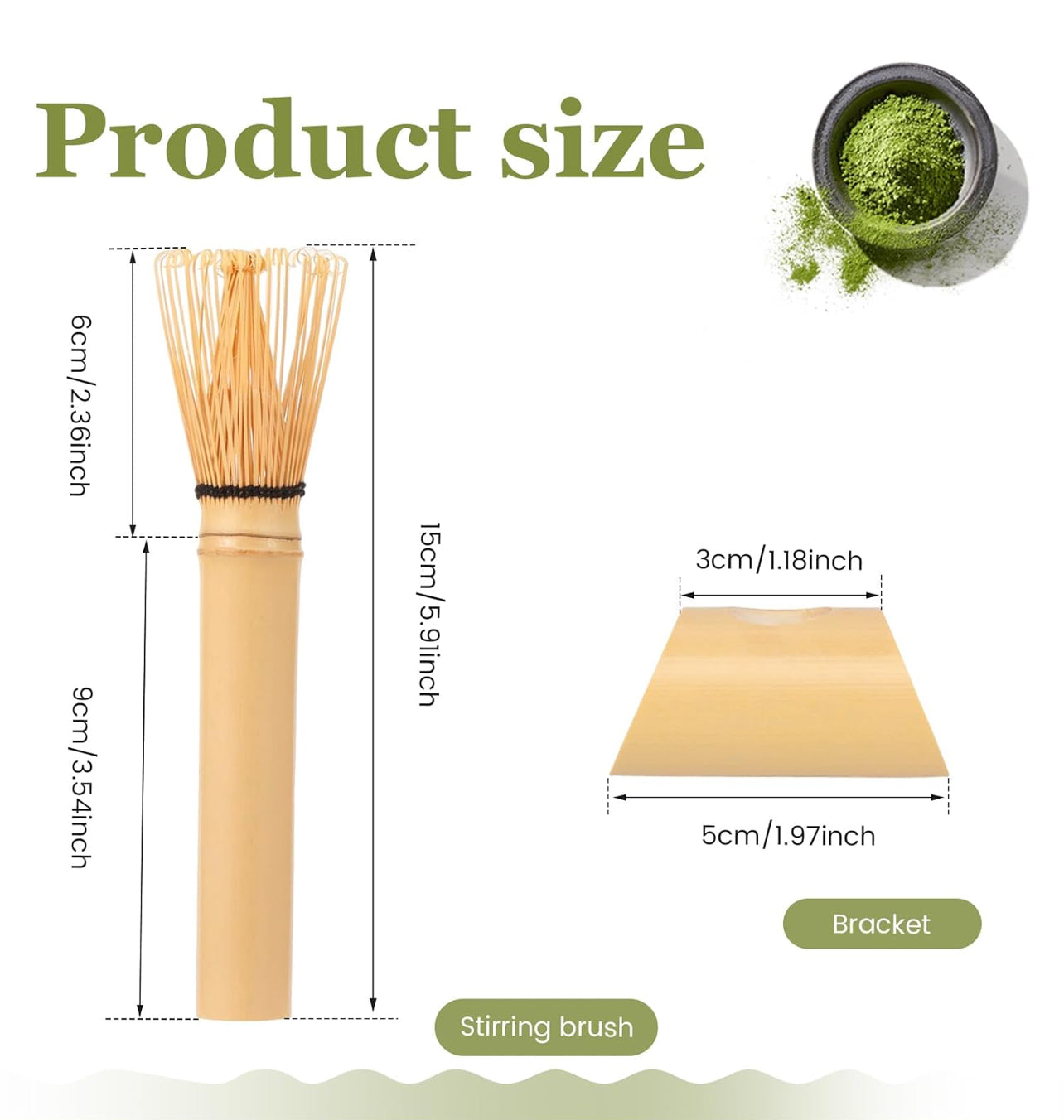 Long Bamboo Matcha Whisk (Long Chasen) with Travel Stand | Kisshomori