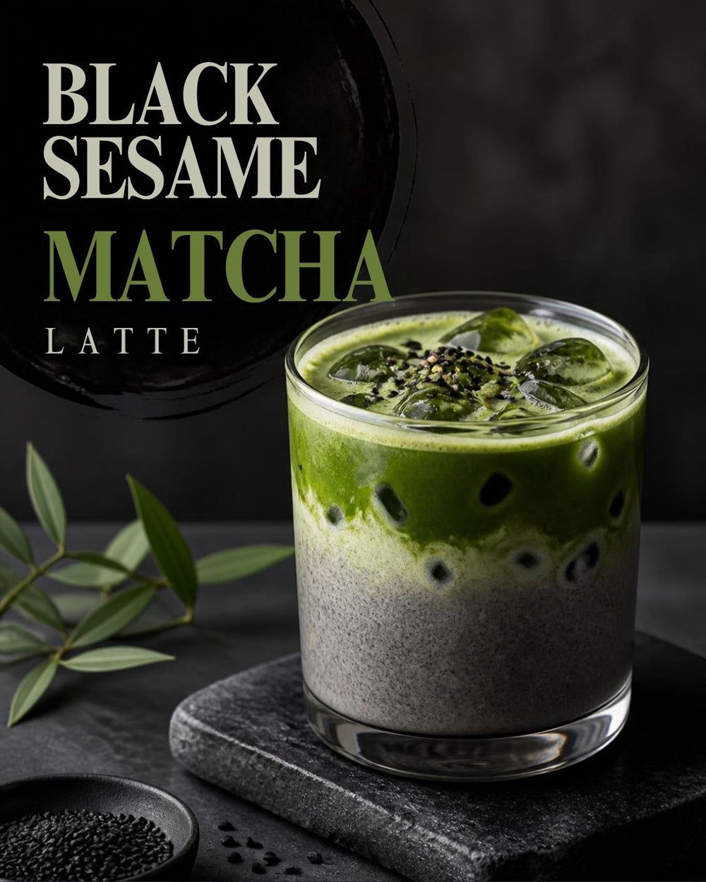 Black Sesame Matcha Latte
