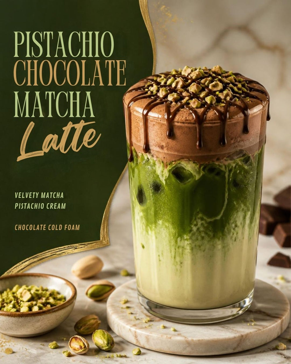 Matcha Pistachio Chocolate Latte